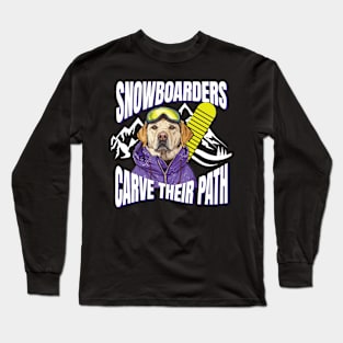 Snowboarders Carve Their Path Funny Dog Long Sleeve T-Shirt